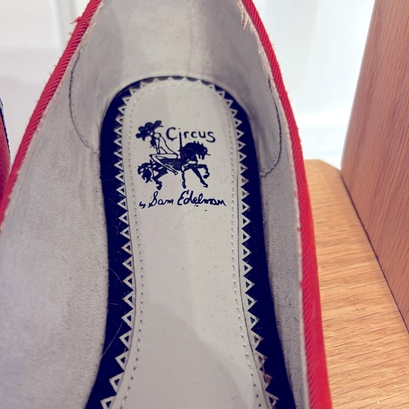 Circus by Sam Edelman “Austin” flats, red with silver studded toe, size 7 - Picture 3 of 4